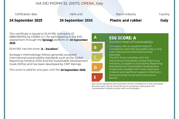 SurveyCertificate_DLM SRL_24_09_2025-2 DLM Srl ESG Certificate